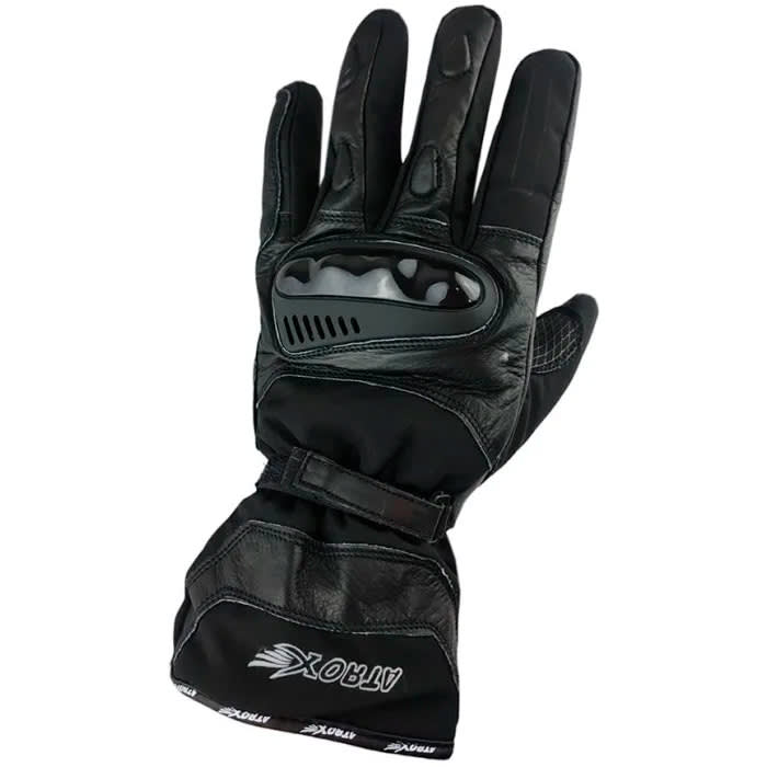 GUANTE ATROX PISA CUERO Y TEXTIL NEGRO1