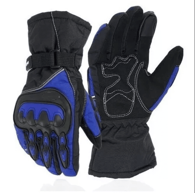 Guantes Para Moto Largos Invierno Protección Frio Axe  AZUL2