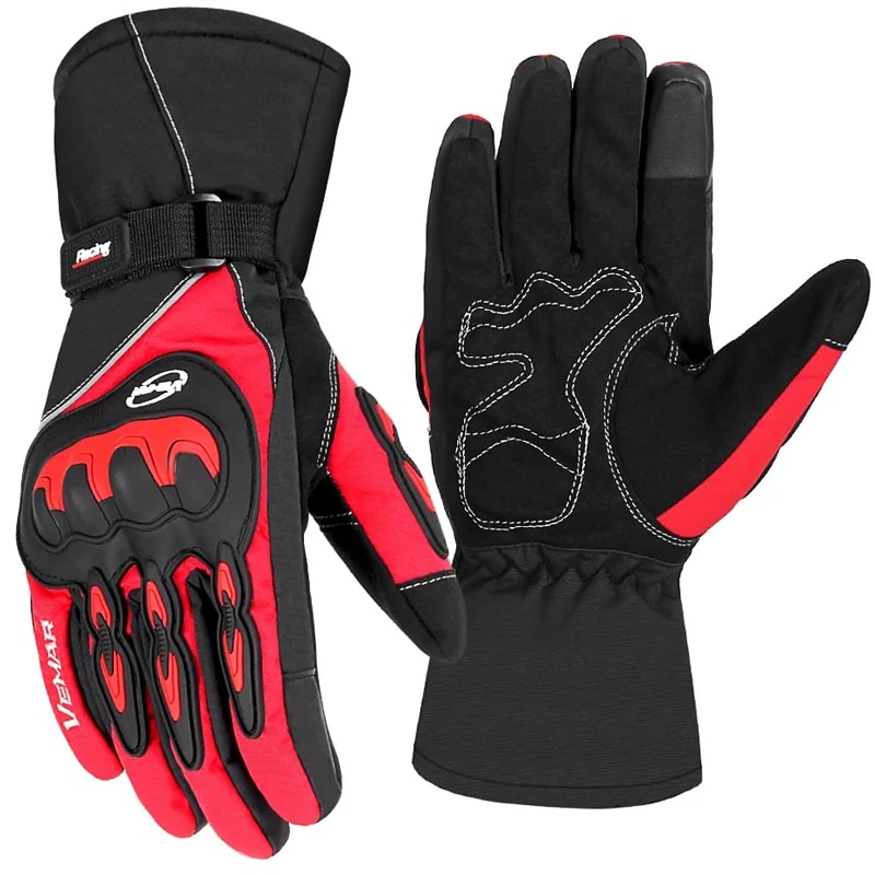 Guantes Para Moto Largos Invierno Protección Frio Axe ROJO3