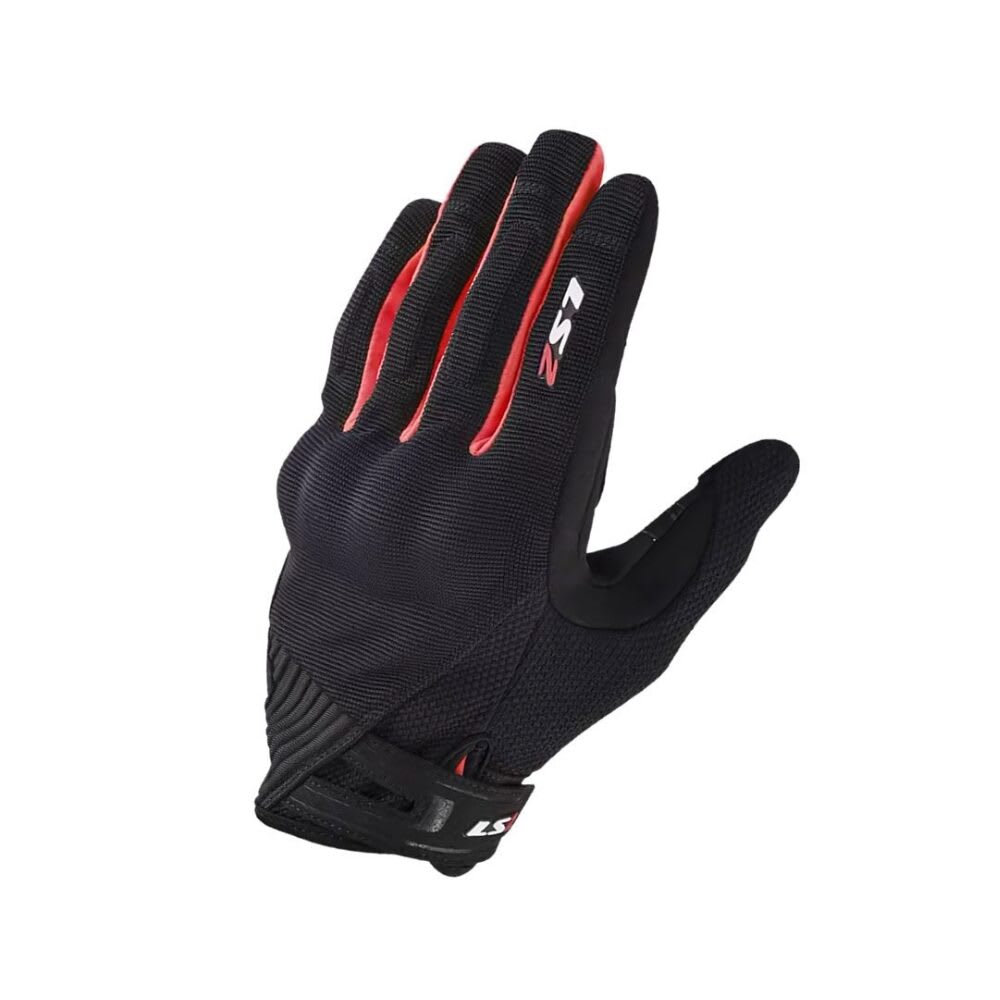 GUANTE PARA MOTO LS2 DART II NEGRO ROJO HOMBRE1