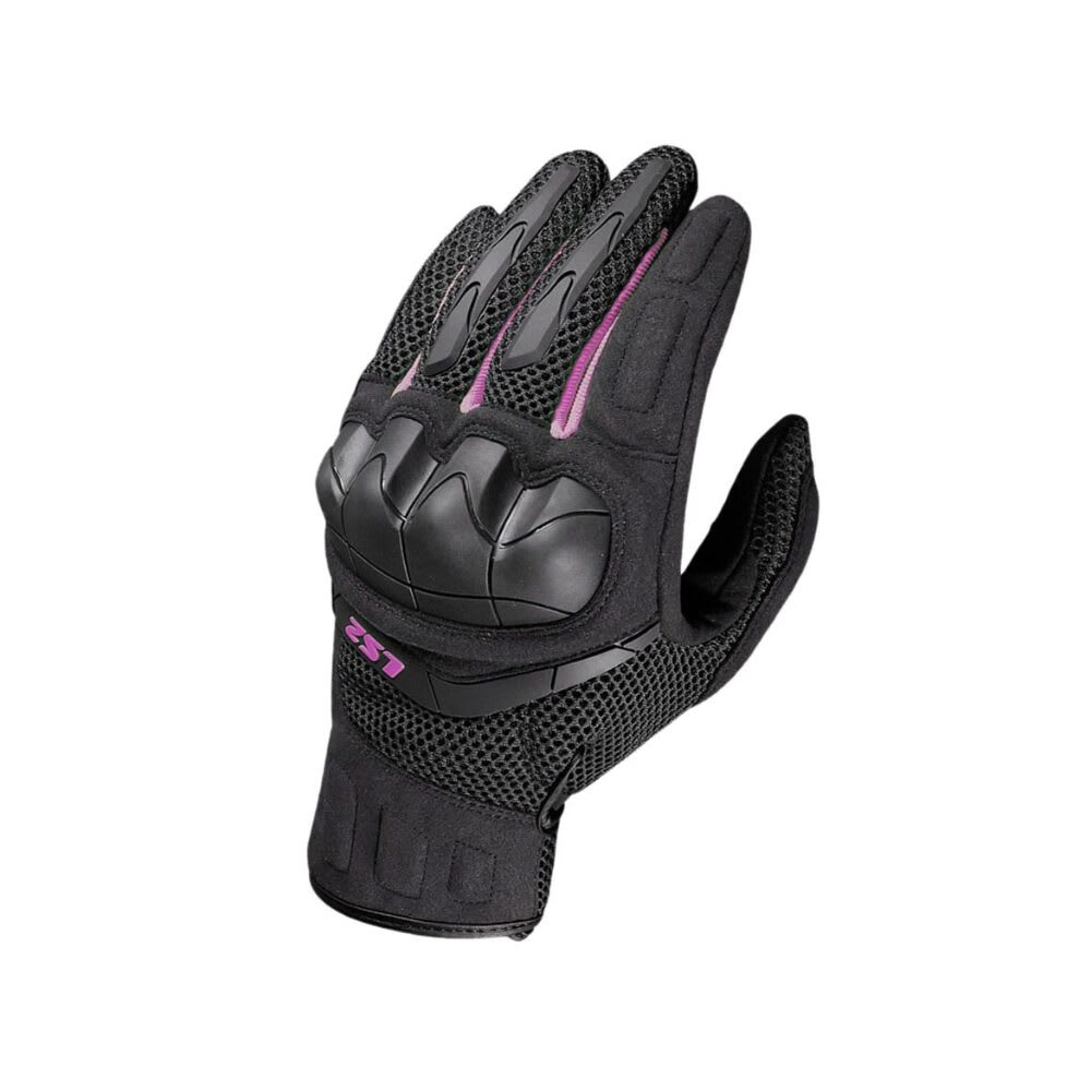 GUANTE PARA MOTO LS2 KUBRA NEGRO MORADO MUJER1