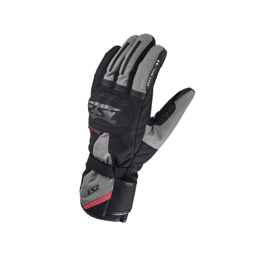 GUANTES PARA MOTO LS2 SNOW NEGRO GRIS HOMBRE IMPERMEABLES2