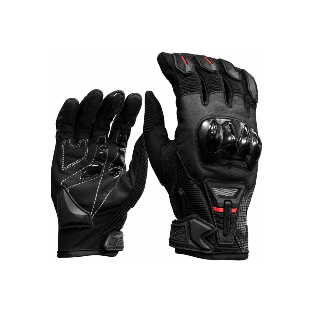 GUANTES PARA MOTO ONES AGAIN NEGRO ROJO TOUCH1