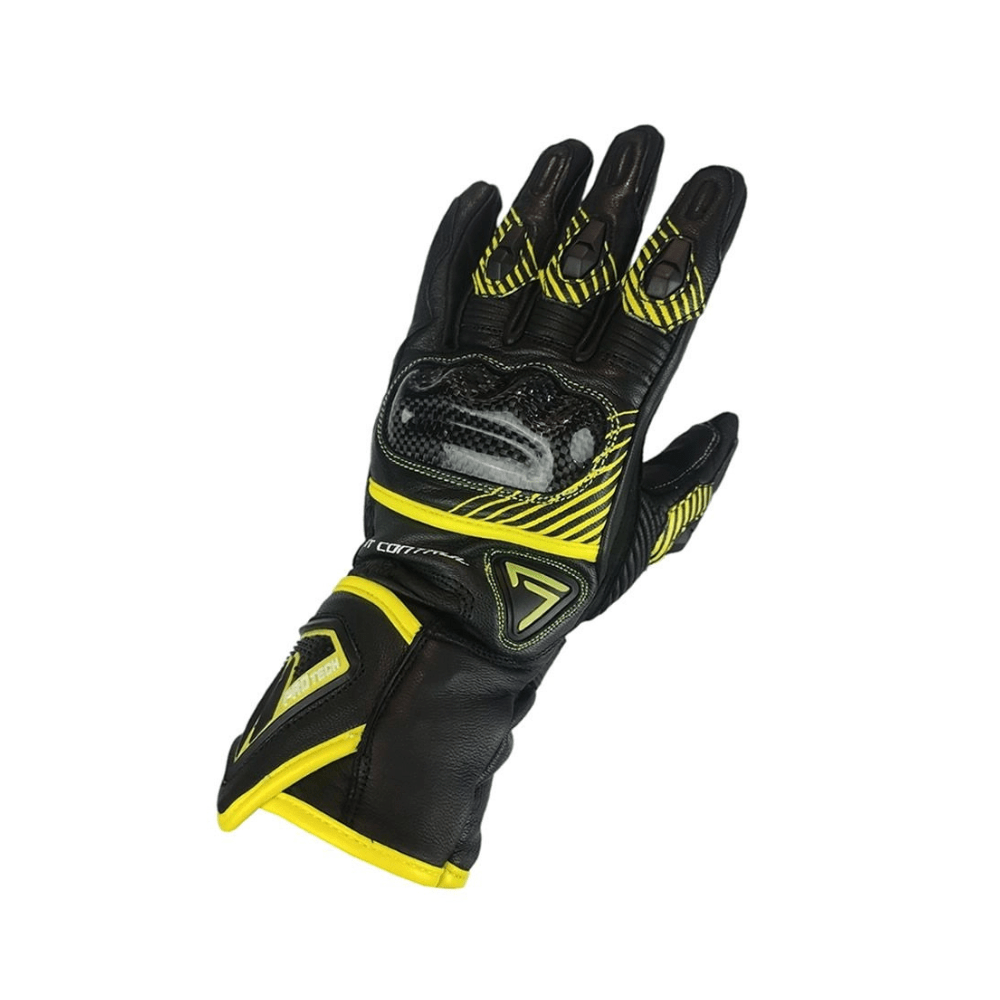 GUANTE PARA MOTO SHELTER GRAVITY NEGRO GRIS AMARILLO CON PROTECCIÓN Y CONTROL2