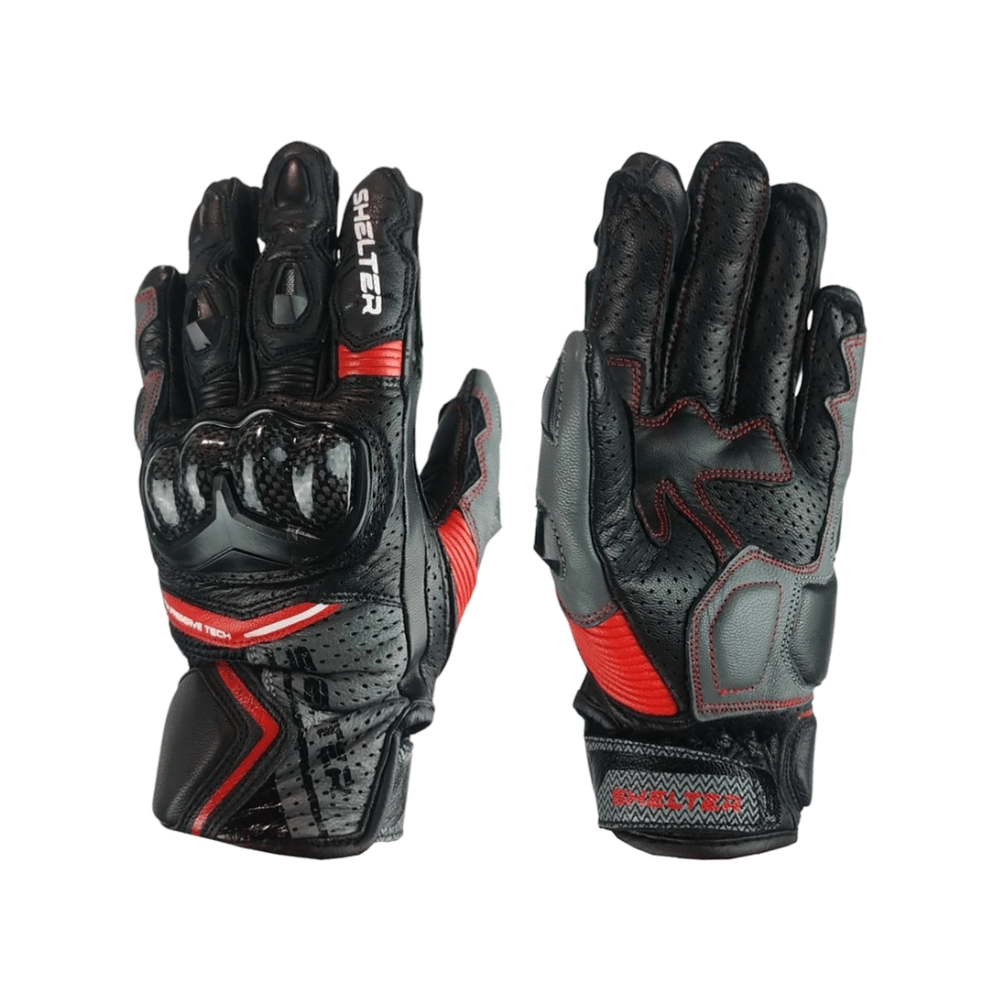 GUANTES PARA MOTO SHELTER MATRIX NEGRO GRIS PROTECCIÓN Y VENTILACIÓN1
