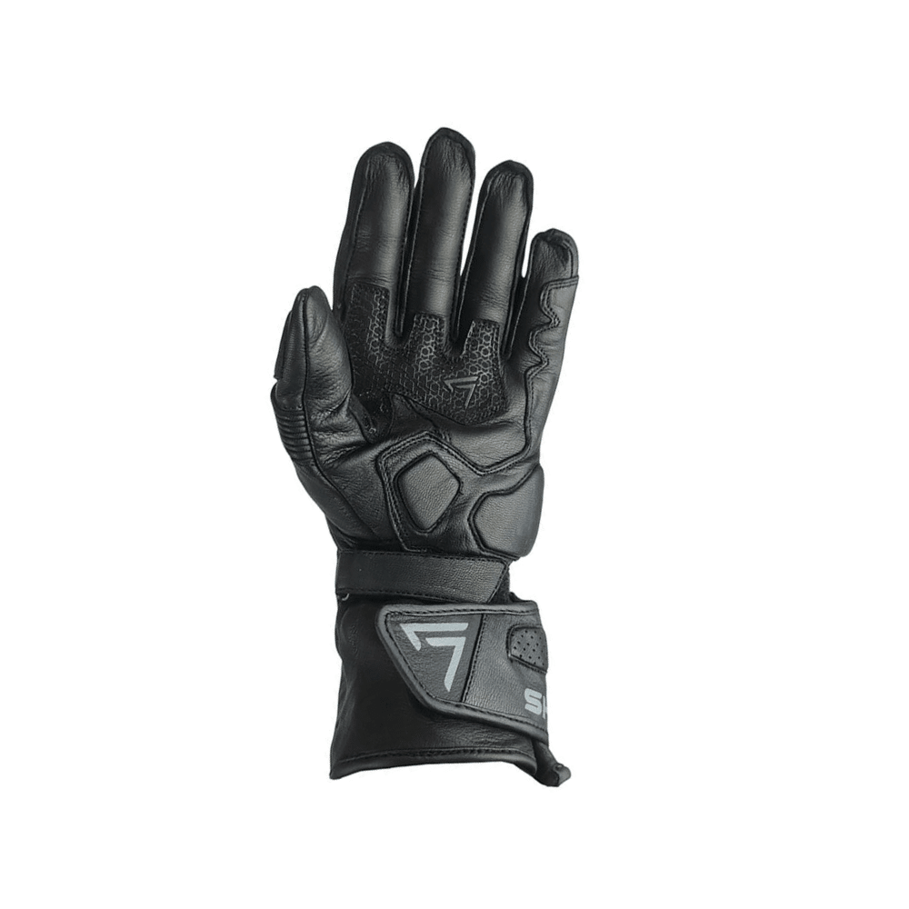 GUANTES PARA MOTO SHELTER MISSILE DE CUERO CON PROTECCIÓN DE CARBONO NEGRO Y GRIS3