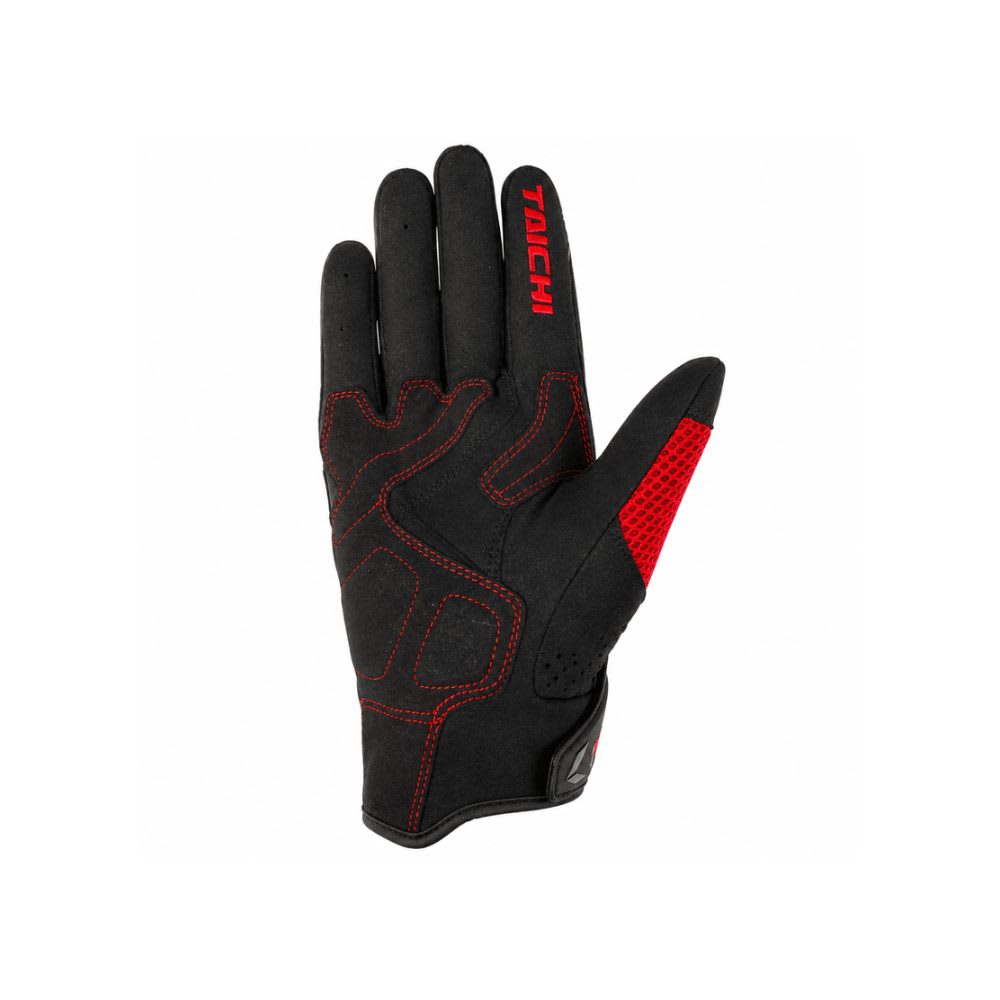 GUANTES PARA MOTO TAICHI CON PROTECCIÓN DE CARBONO NEGRO ROJO2