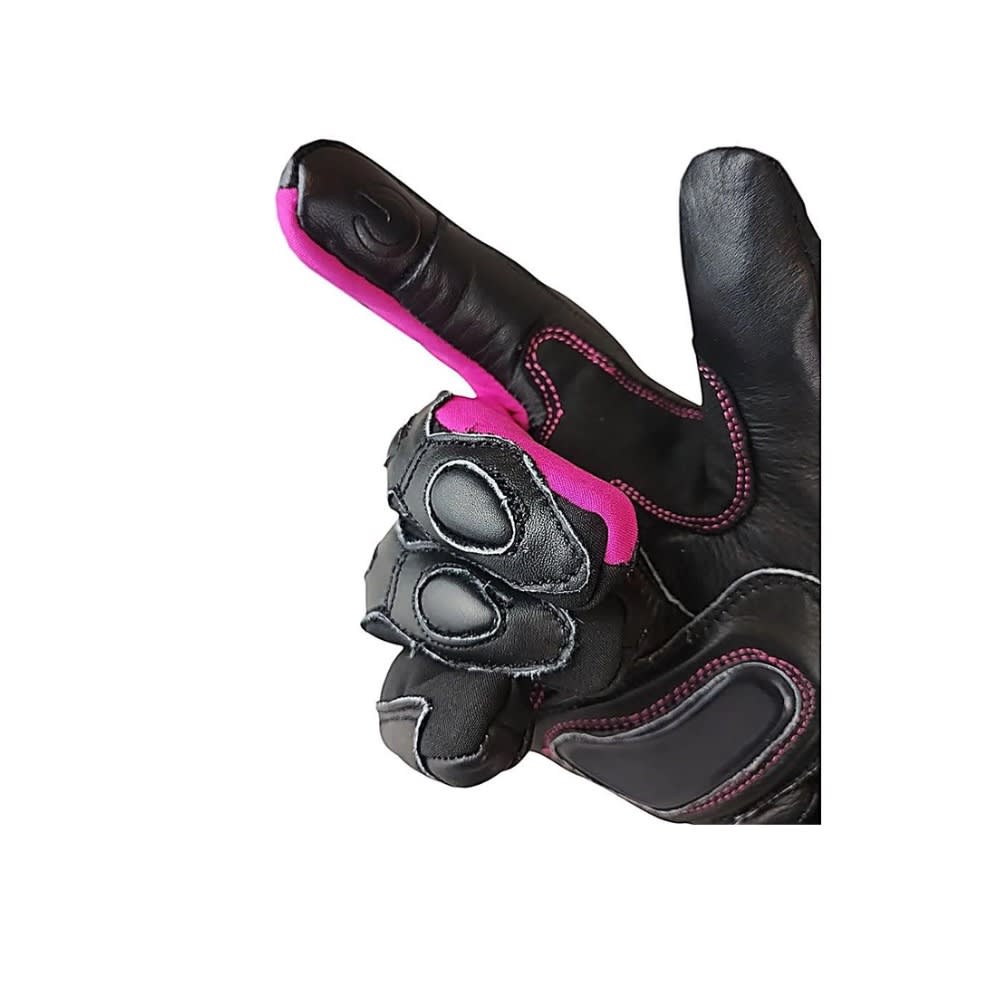 GUANTE ATROX MIG CUERO Y TEXTIL NEGRO ROSA2
