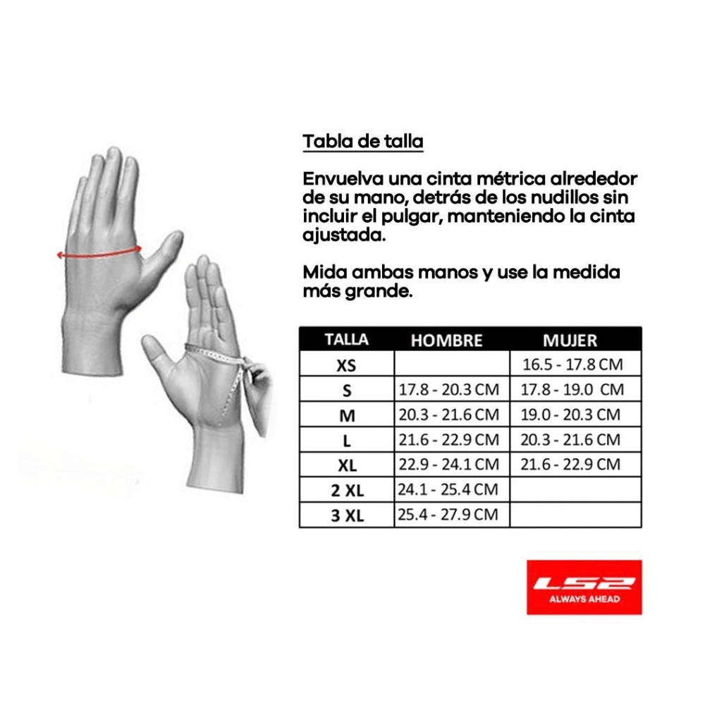 GUANTE PARA MOTO LS2 CHAKI NEGRO HOMBRE3