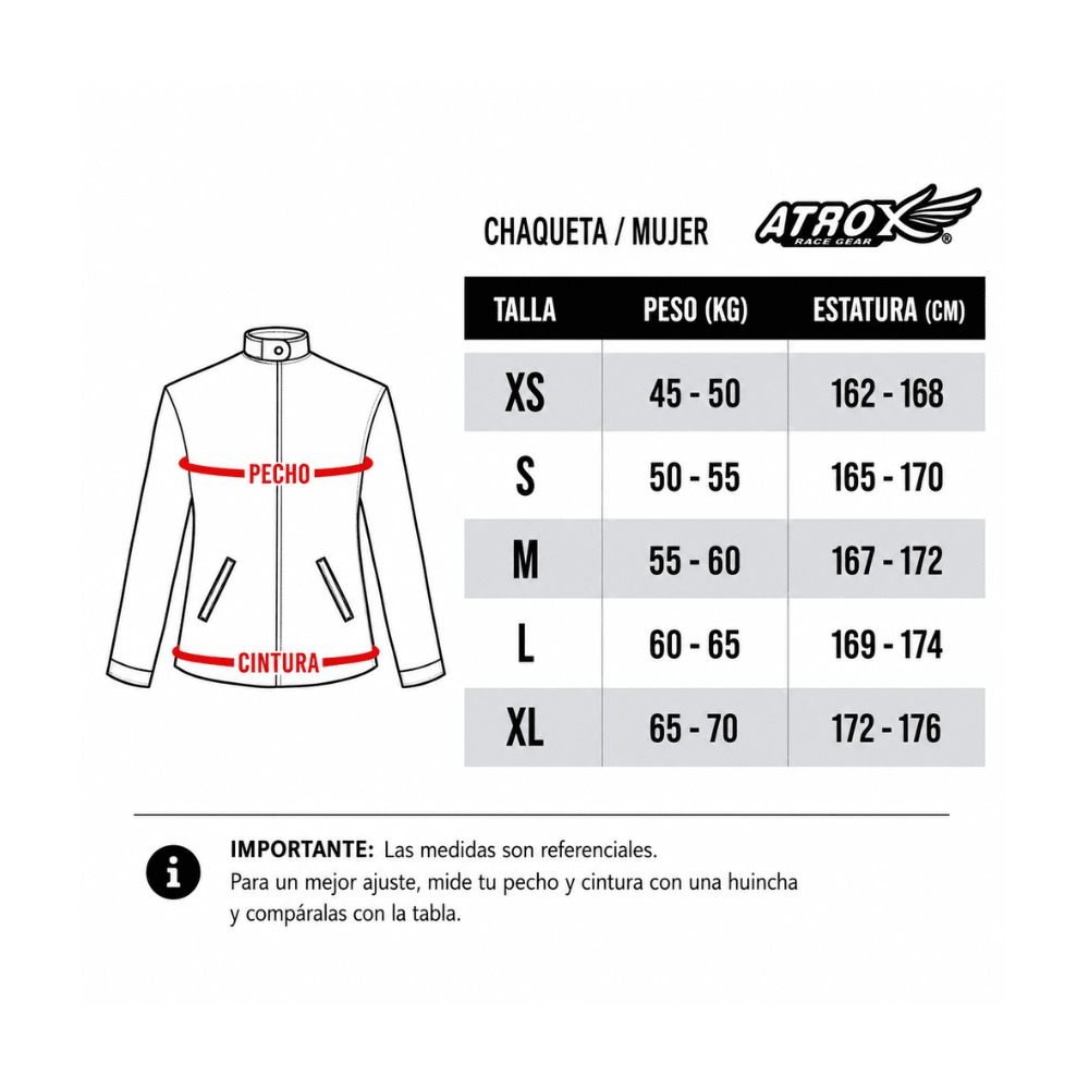 CHAQUETA PARA MOTO MUJER ATROX CHRONO-1 CON PROTECCIONES NEGRA ROSA7