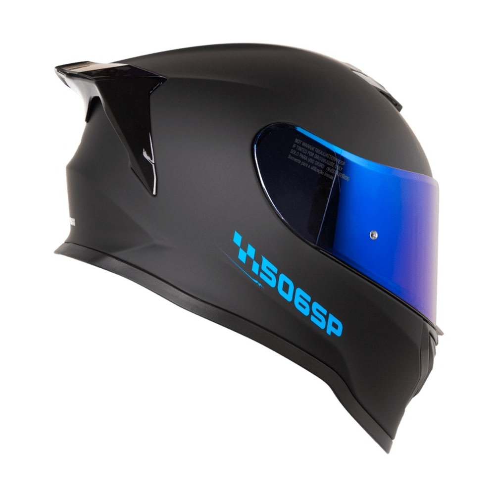 CASCO HRO 506 SOLID NEGRO AZUL INTEGRAL NORMA DOT 3CV | SEGURIDAD Y ESTILO DEPORTIVO2