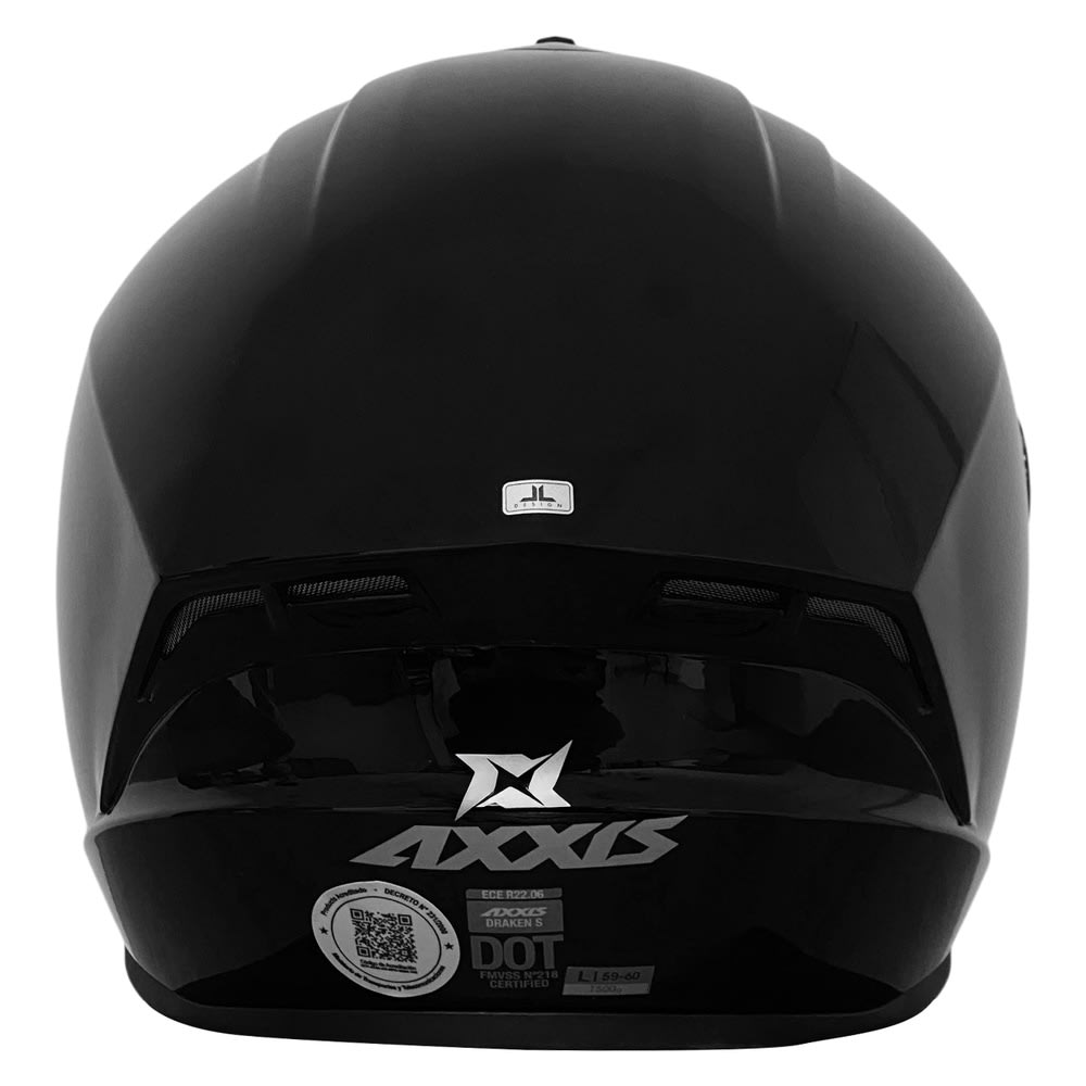 CASCO AXXIS FF112D DRAKEN S SOLID NEGRO BRILLANTE | CASCO INTEGRAL CERTIFICADO ECE 22.066