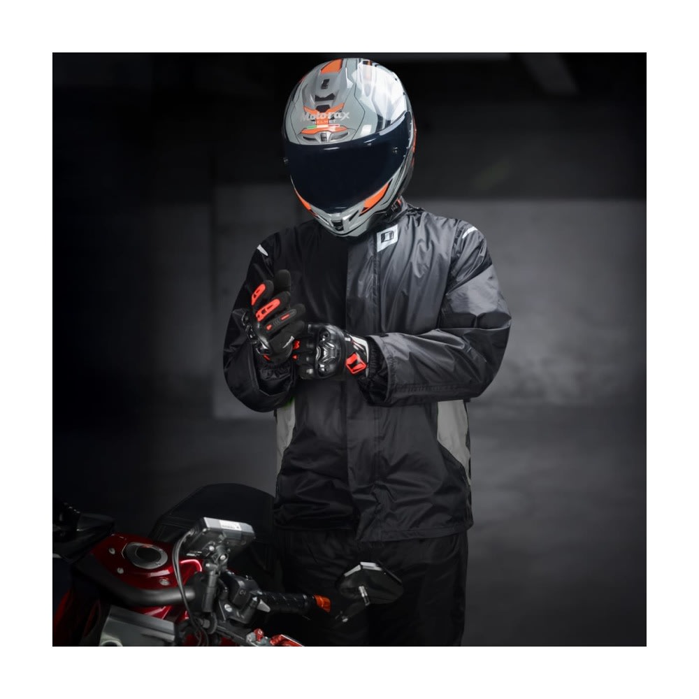 CONJUNTO TRAJE IMPERMEABLE ONES AGAIN SJ08 NEGRO GRIS WATERPROOF2
