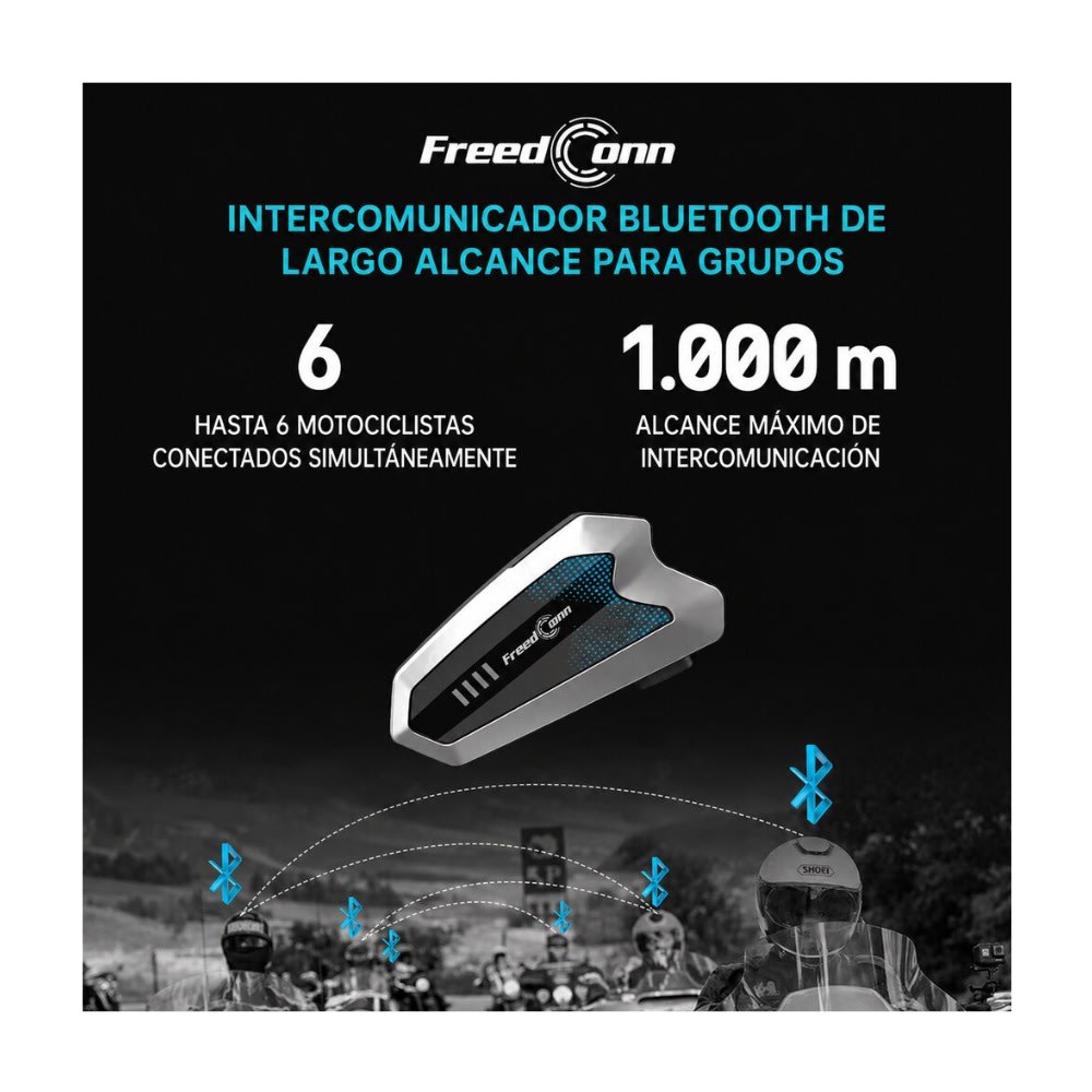 INTERCOMUNICADOR PARA CASCO FREEDCONN HERO BLUETOOTH 5.1 IP678