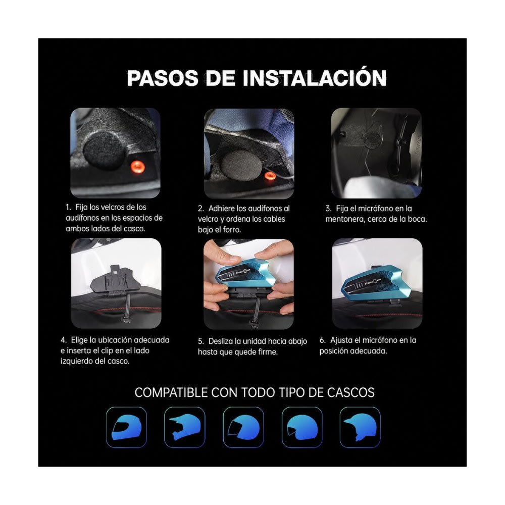 INTERCOMUNICADOR PARA CASCO FREEDCONN HERO BLUETOOTH 5.1 IP676