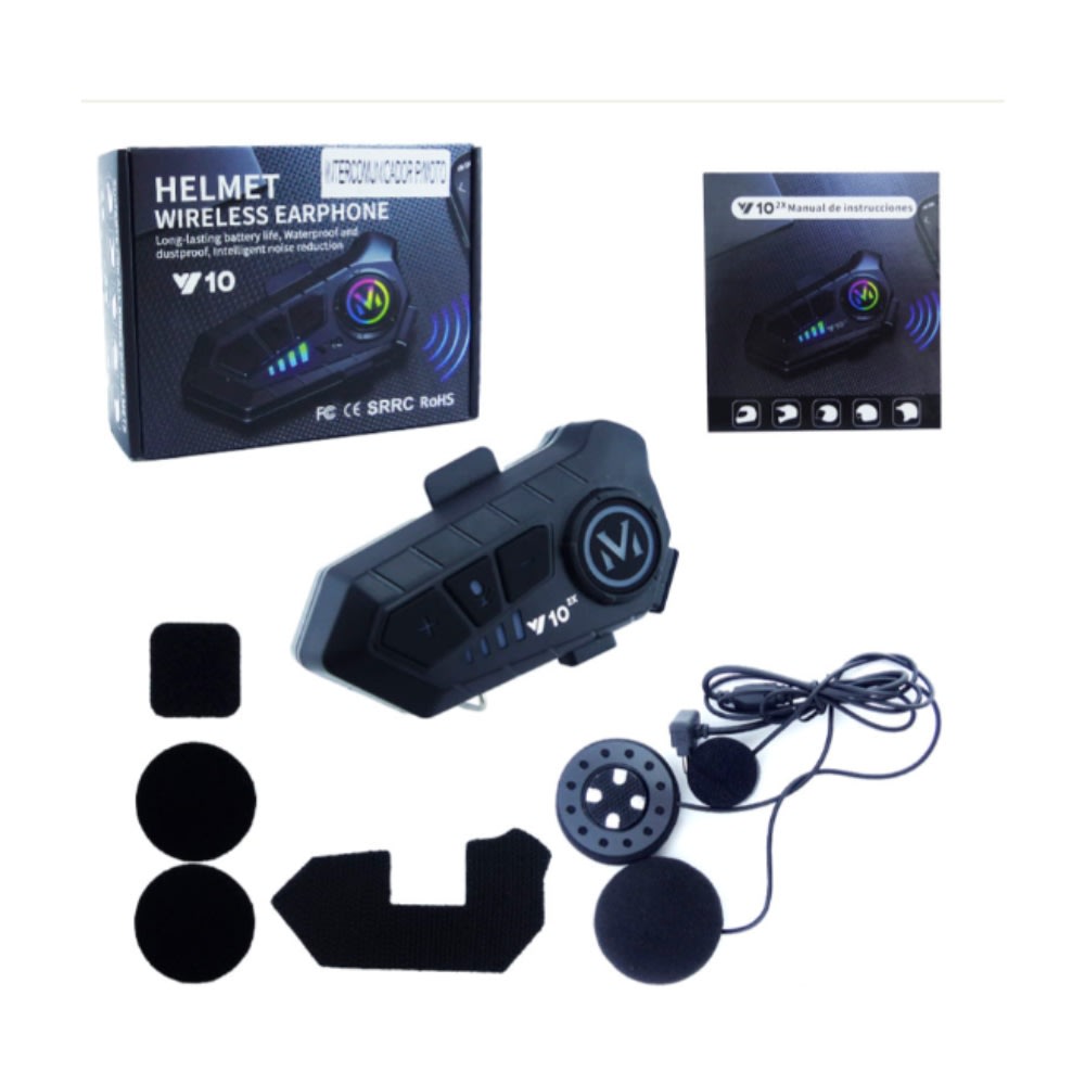 NTERCOMUNICADOR BLUETOOTH PARA CASCO Y-10 RECARGABLE CON LUZ4
