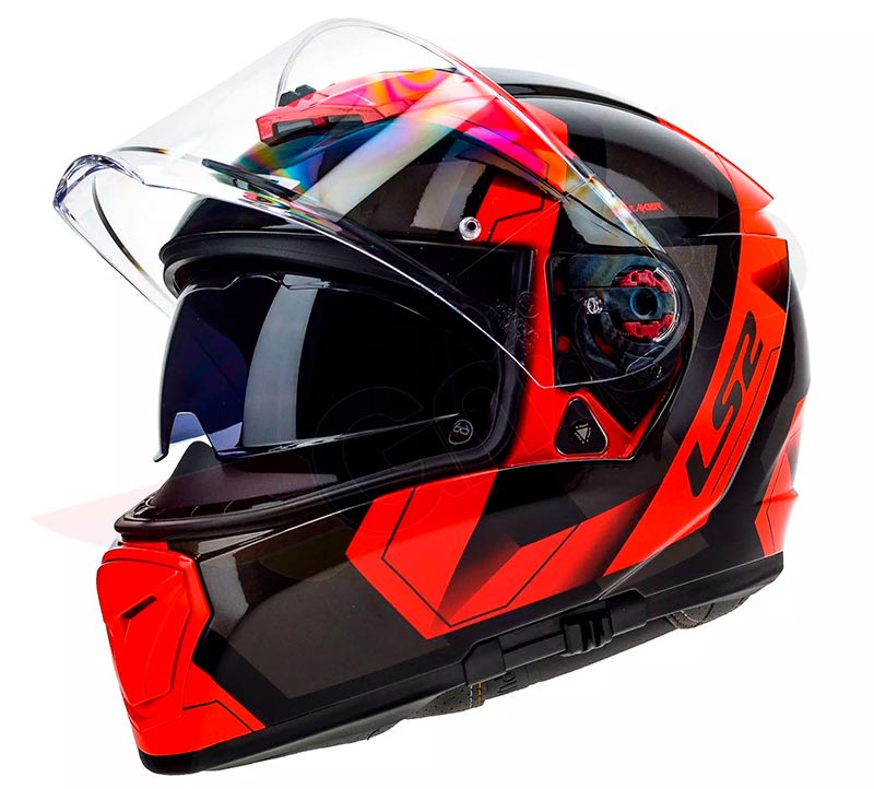 Casco Integral Ls2 Ff390 Breaker Evo Physics Negro Rojo1