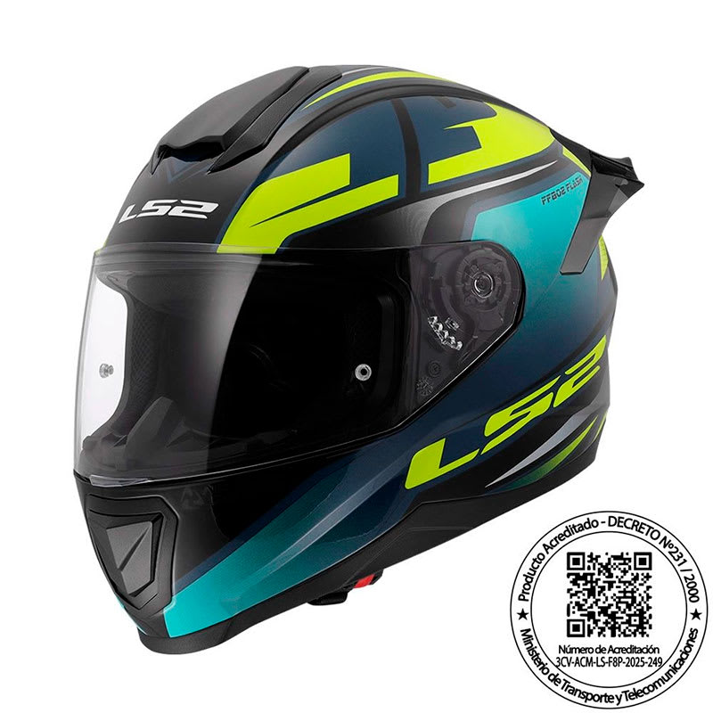 CASCO LS2 FF802 FLASH II IMPACT AZUL AMARILLO MATTE1