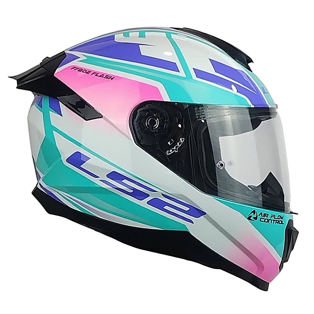 CASCO INTEGRAL LS2 FF802 FLASH II IMPACT BLANCO ROSA CELESTE | SEGURIDAD Y ESTILO3