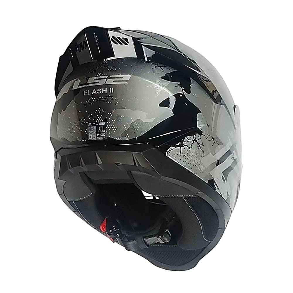 CASCO LS2 FF802 FLASH II POWER NEGRO SILVER | CERTIFICADO ECE 22.062