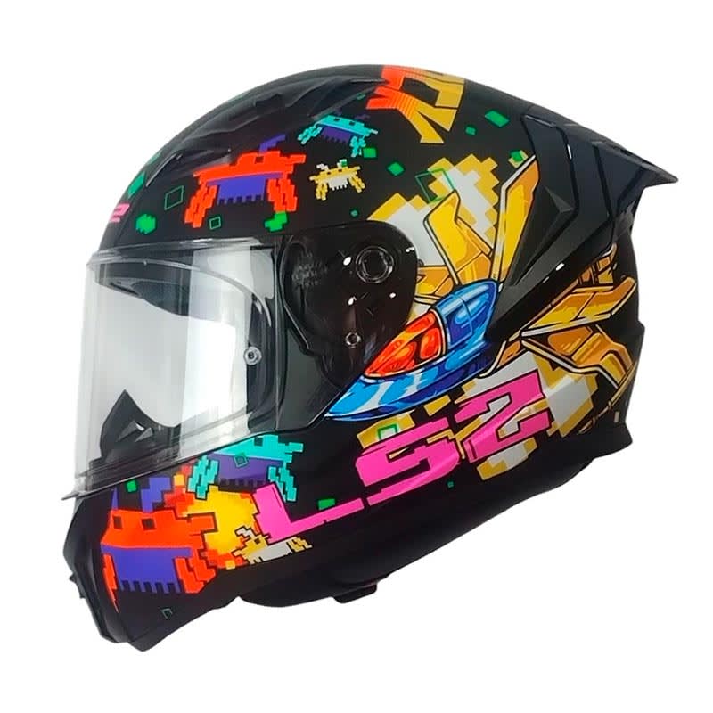 CASCO LS2 FF810 VIGO SPACE ATTACK NEGRO AMARILLO ROJO MATE | CERTIFICADO ECE 22.064