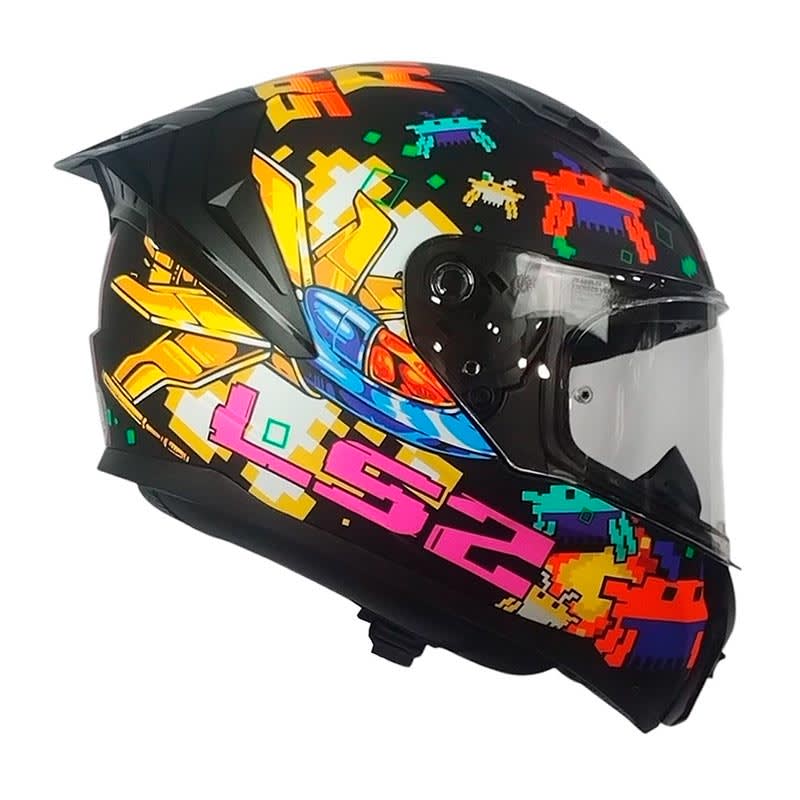 CASCO LS2 FF810 VIGO SPACE ATTACK NEGRO AMARILLO ROJO MATE | CERTIFICADO ECE 22.066