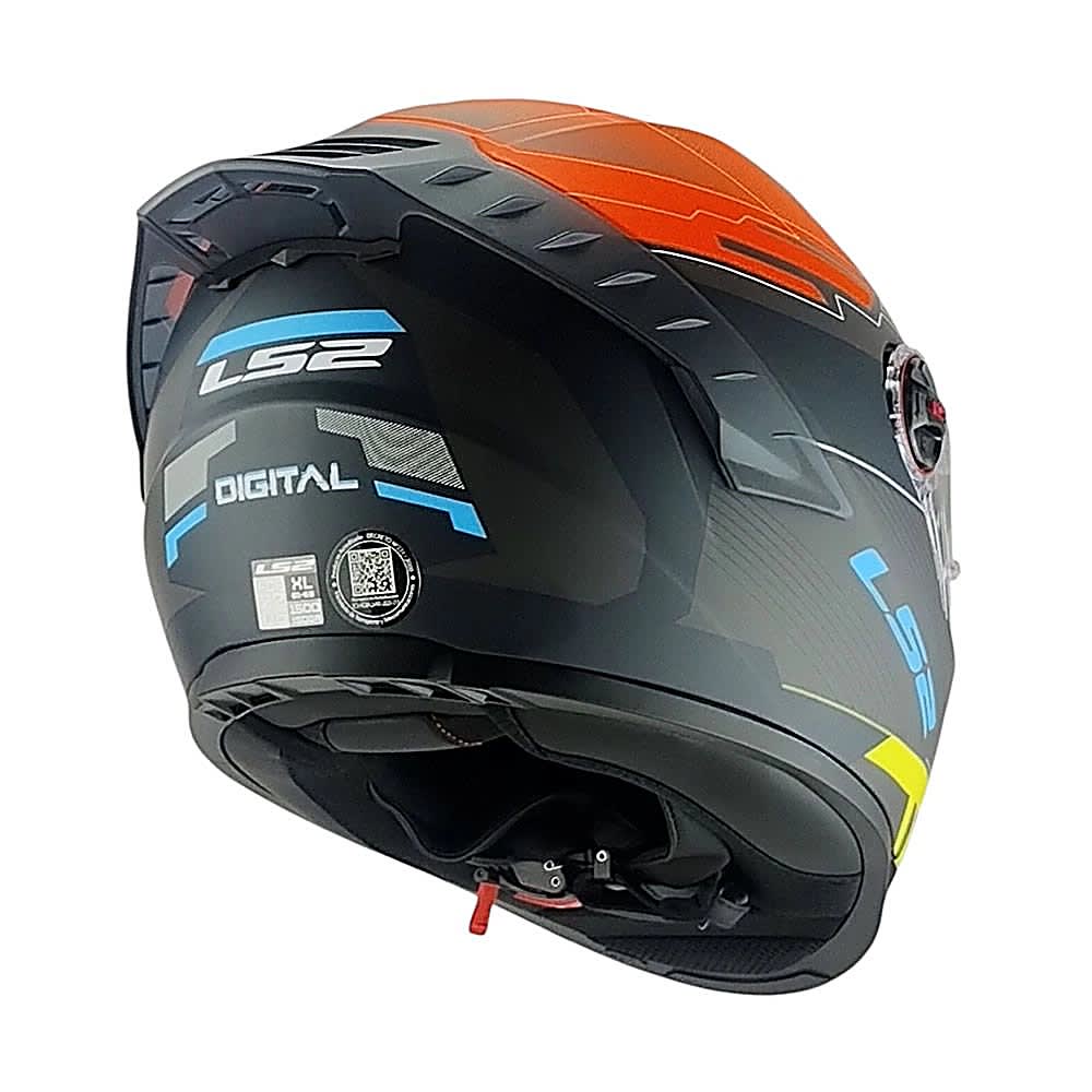 CASCO LS2 FF816 COSMOS DIGITAL NEGRO NARANJO MATE | CERTIFICADO ECE 22.065