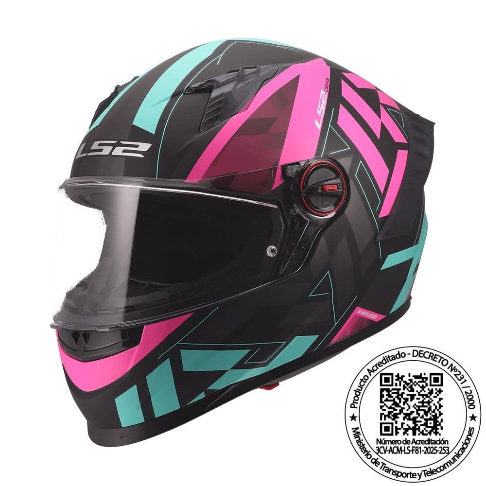 CASCO LS2 FF816 COSMOS PASKAL NEGRO ROSA MATE | SEGURIDAD, ESTILO Y TECNOLOGÍA1