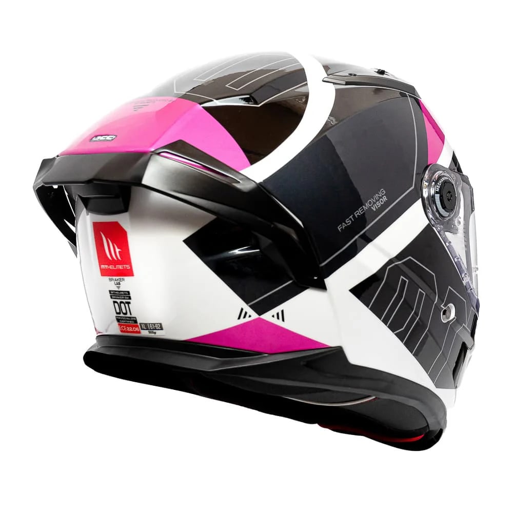 CASCO MT HELMETS BRAKER SV A8 LAB ROSA BRILLO| SEGURIDAD DE NUEVA GENERACIÓN CON VISOR SOLAR4
