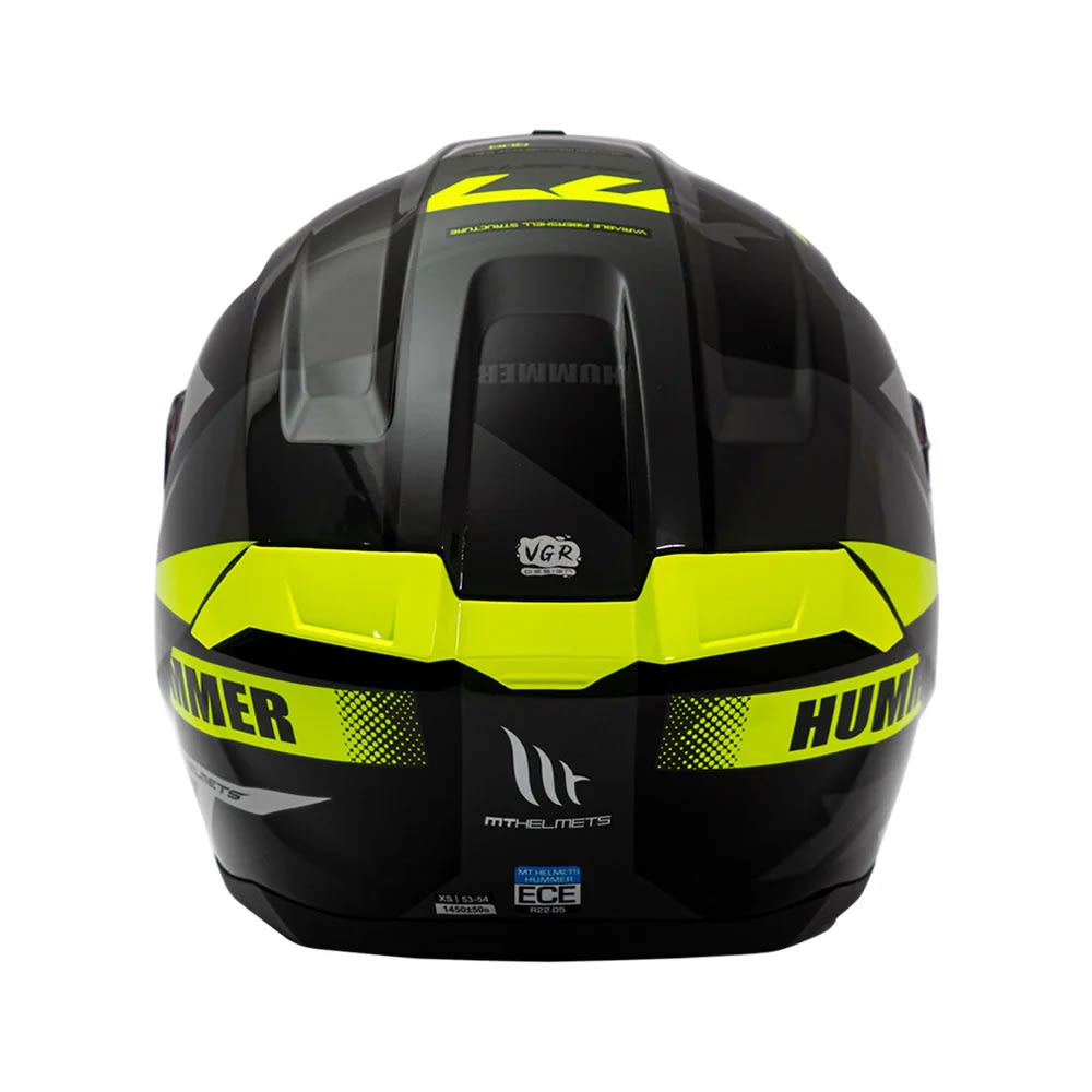 CASCO MT FF114 HUMMER QUO B13 AMARILLO FLÚOR BRILLO | VISIBLE EN CUALQUIER CAMINO (VISOR OSCURO DE REGALO)4