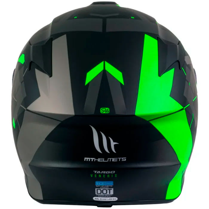 Casco de Moto MT Helmets Targo Veneris B6 Verde Fluor3