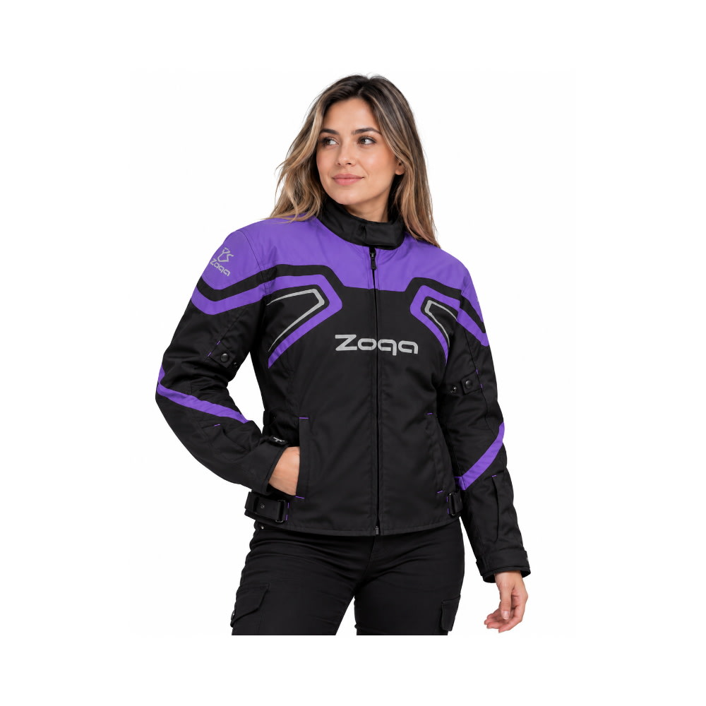 CHAQUETA PARA MOTO SAFE DRIVE LADY MORADA2