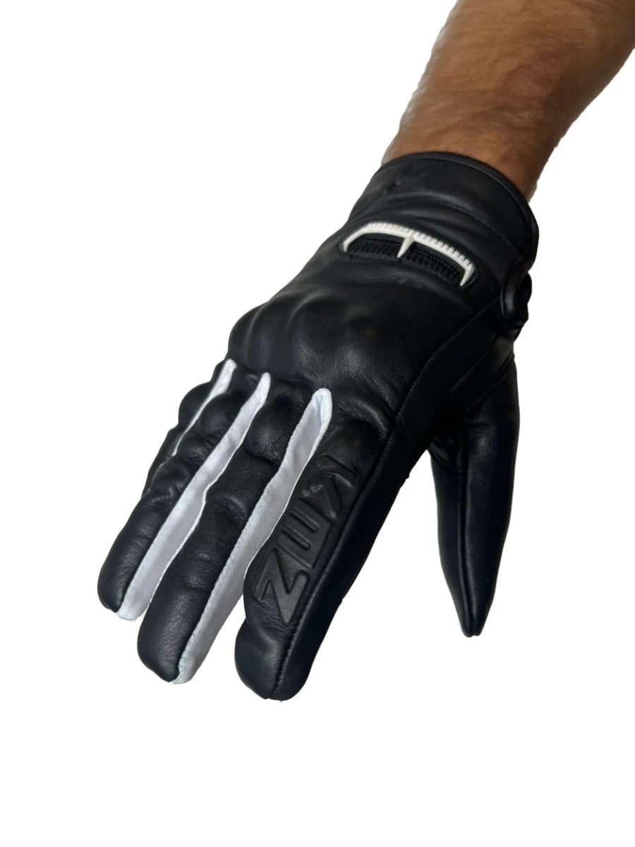 Guantes Moto Calle Mujer Women Negro Blanco KMZ1
