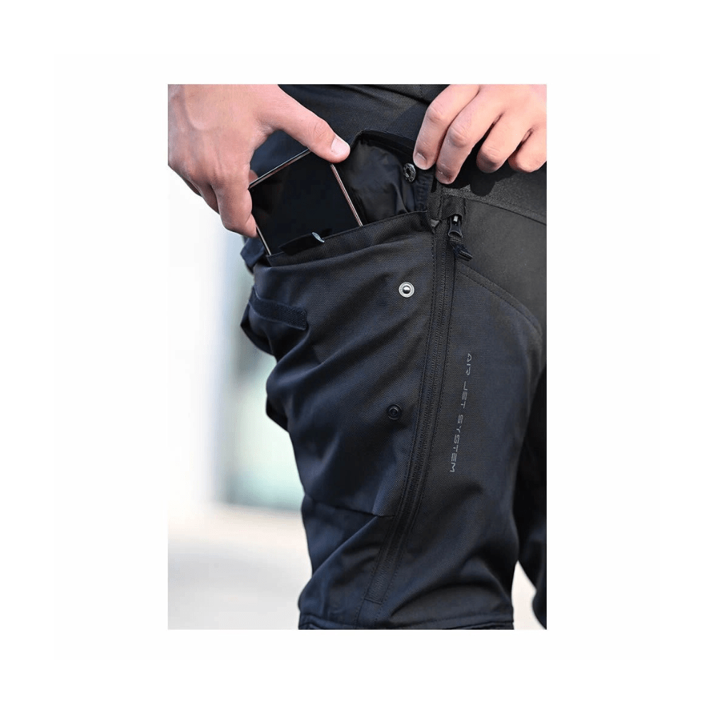 PANTALÓN PARA MOTO LS2 TRAVEL IMPERMEABLE NEGRO Y GRIS6