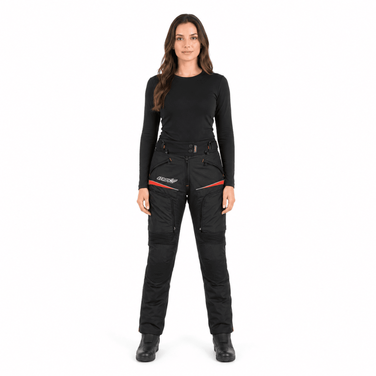 PANTALÓN ATROX MUJER 2683 NEGRO ROJO | PROTECCIÓN Y CONFORT PARA CADA AVENTURA3