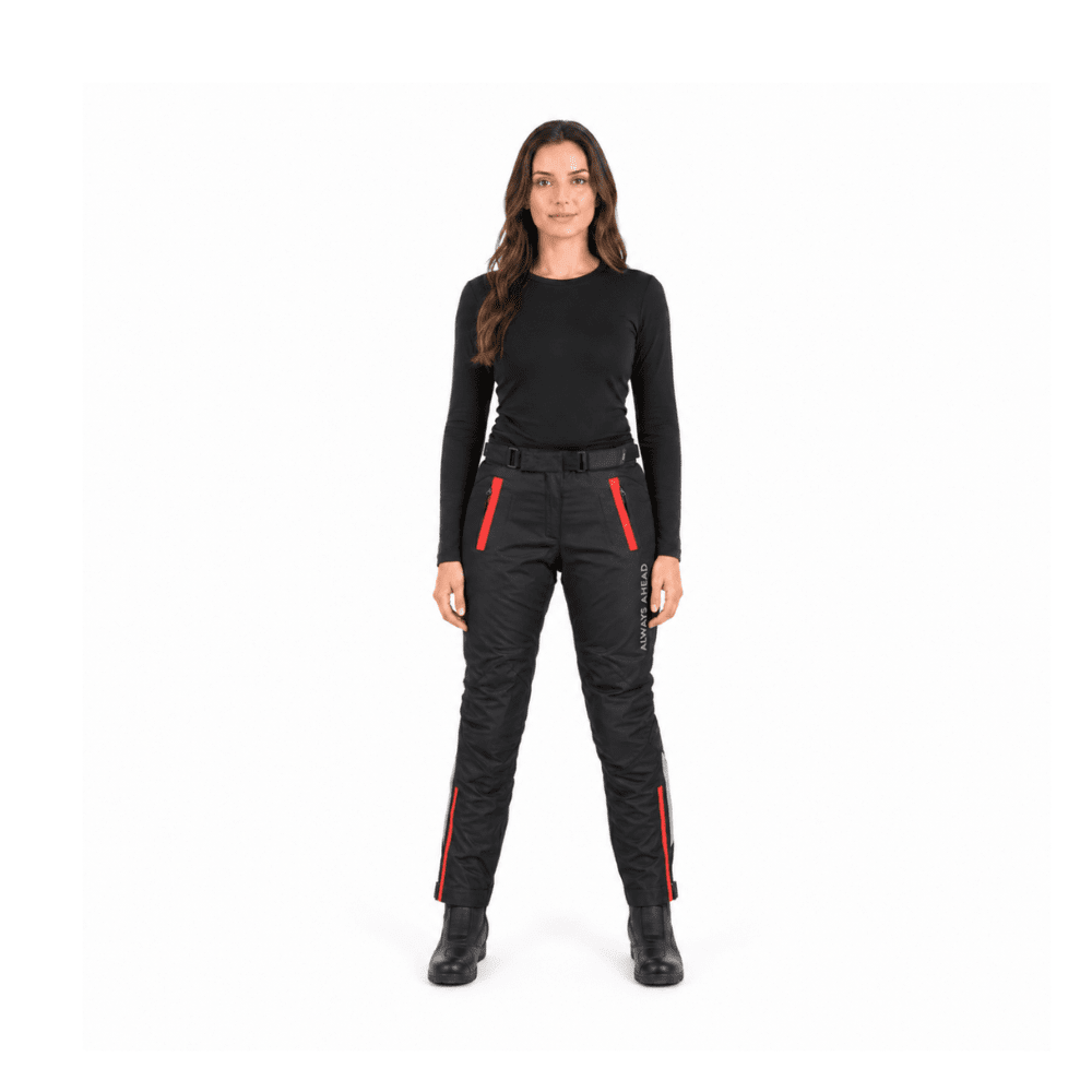 PANTALÓN LS2 CHART MUJER NEGRO ROJO | SEGURIDAD Y COMODIDAD PARA CADA DÍA3