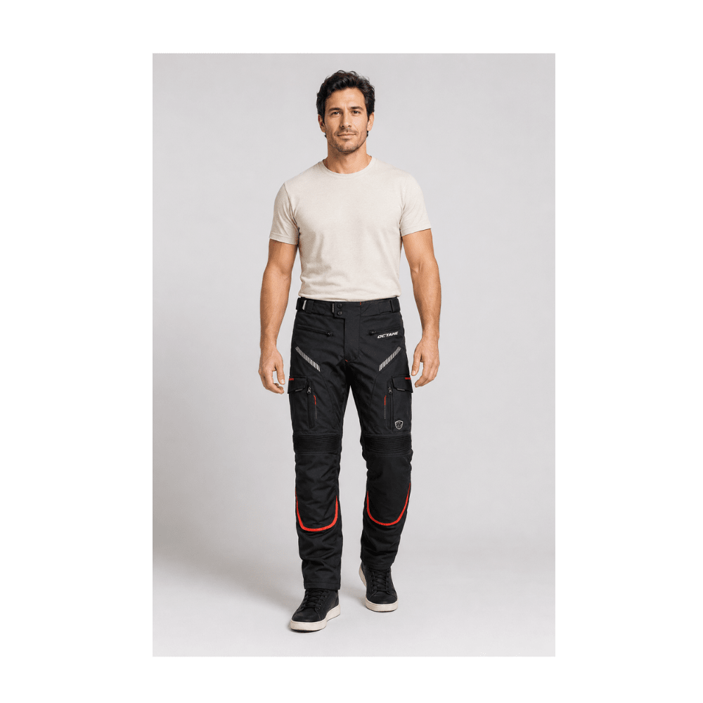 PANTALÓN OCTANE SUSPENSION NEGRO ROJO | PROTECCIÓN Y RENDIMIENTO2