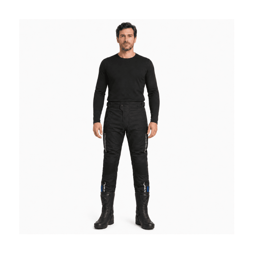 PANTALÓN PARA MOTO SPORT NEGRO AZUL | PROTECCIÓN Y COMODIDAD3