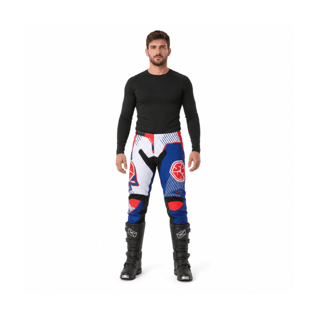 PANTALÓN PARA MOTOCROSS Y ENDURO SCOYCO P048 BLANCO ROJO | MÁXIMA MOVILIDAD3