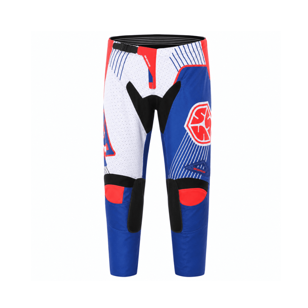 PANTALÓN PARA MOTOCROSS Y ENDURO SCOYCO P048 BLANCO ROJO | MÁXIMA MOVILIDAD1