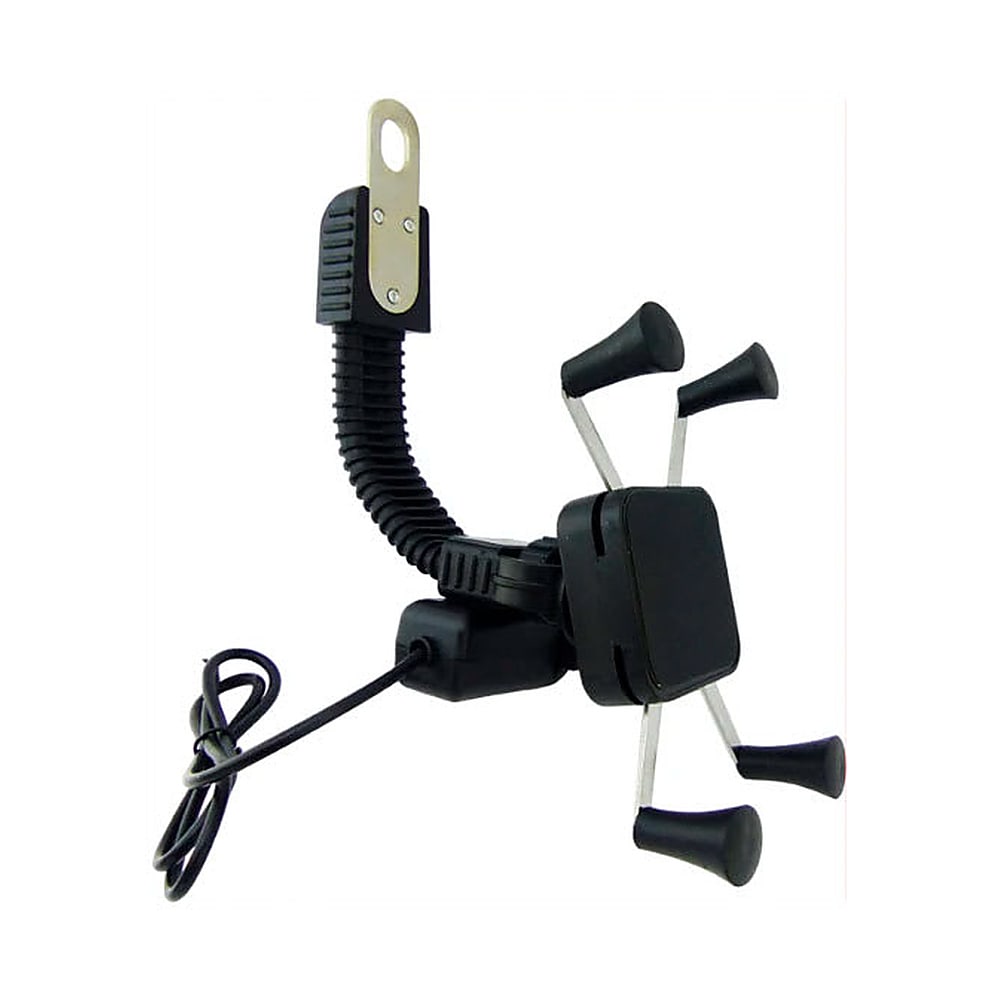 PORTA CELULAR DE BRAZO PARA ESPEJO EN MOTO | SOPORTE AJUSTABLE CON CARGA USB1