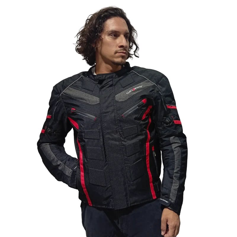 CHAQUETA MOTO CORDURA RB NEGRO ROJO | RESISTENCIA Y PROTECCIÓN PARA CADA RUTA2
