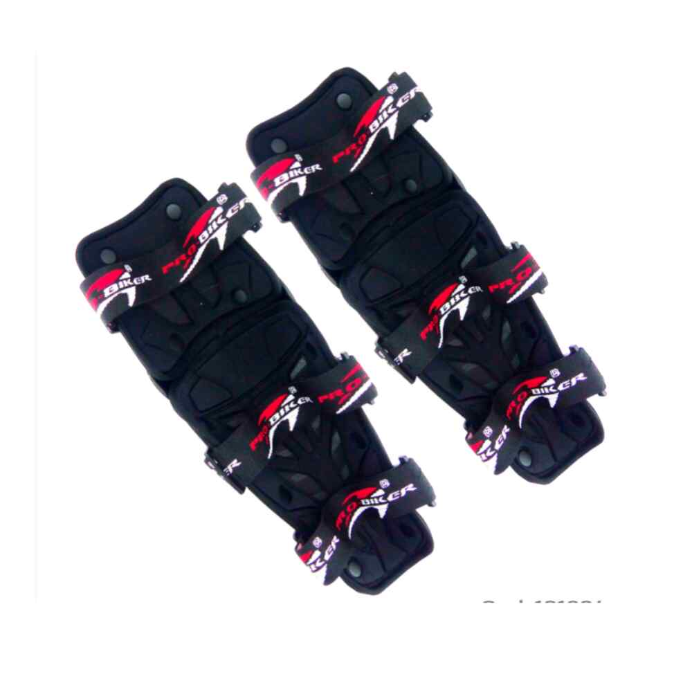 RODILLERAS ARTICULADAS PARA MOTO PRO-BIKER NEGRO ROJO3