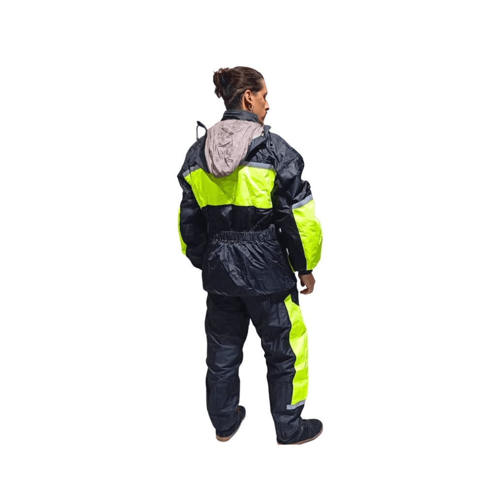 TRAJE DE LLUVIA IMPERMEABLE PARA MOTO REFLECTANTE 2 PIEZAS3