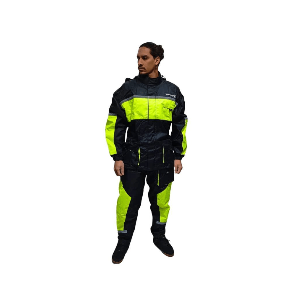TRAJE DE LLUVIA IMPERMEABLE PARA MOTO REFLECTANTE 2 PIEZAS2