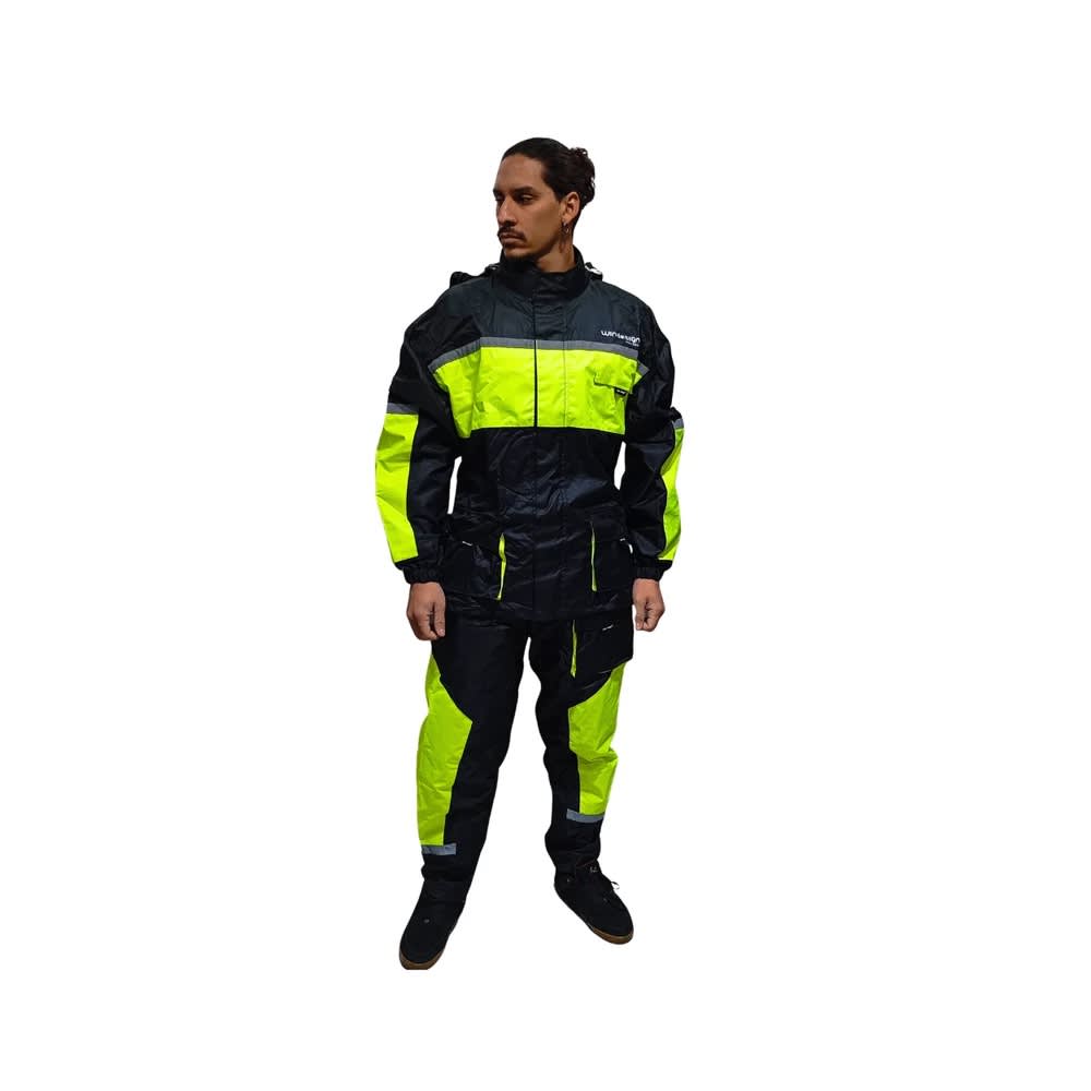 TRAJE DE LLUVIA IMPERMEABLE PARA MOTO REFLECTANTE 2 PIEZAS | PROTECCIÓN TOTAL CONTRA LA LLUVIA1
