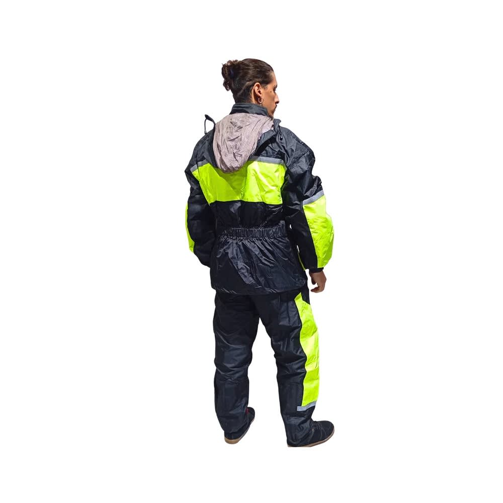 TRAJE DE LLUVIA IMPERMEABLE PARA MOTO REFLECTANTE 2 PIEZAS | PROTECCIÓN TOTAL CONTRA LA LLUVIA2