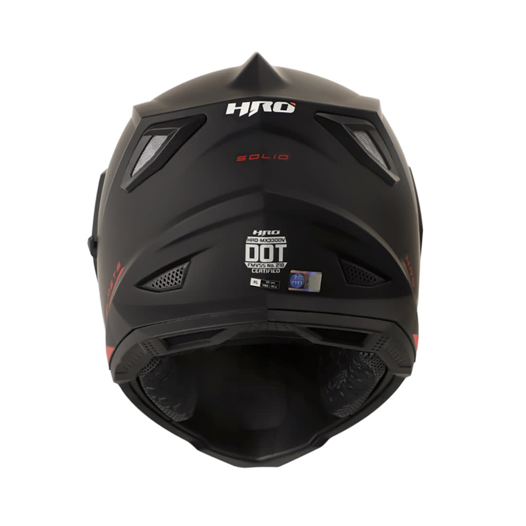 CASCO MOTO HRO MX-330DV SOLID NEGRO MATE ROJO | EXPLORA CON TOTAL CONFIANZA2