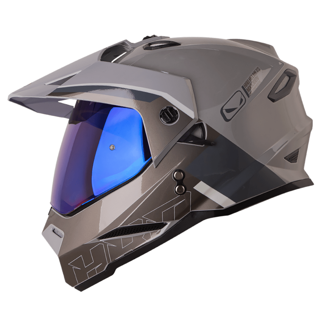 CASCO HRO MX-330DV DOWNHILL GRIS GRIS | CASCO MULTIPROPÓSITO CERTIFICADO DOT CON DOBLE VISOR1
