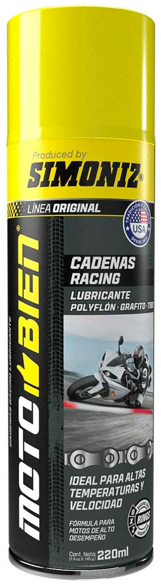 LUBRICANTE DE CADENA RACING SIMONIZ MOTOBIEN 220 ML | PROTECCIÓN PARA LA TRANSMISIÓN1